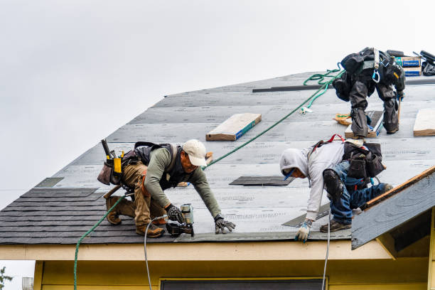 Professional Gutter Installation technician working in Rio Linda, CA